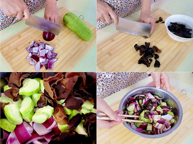 涼拌洋蔥配料準備